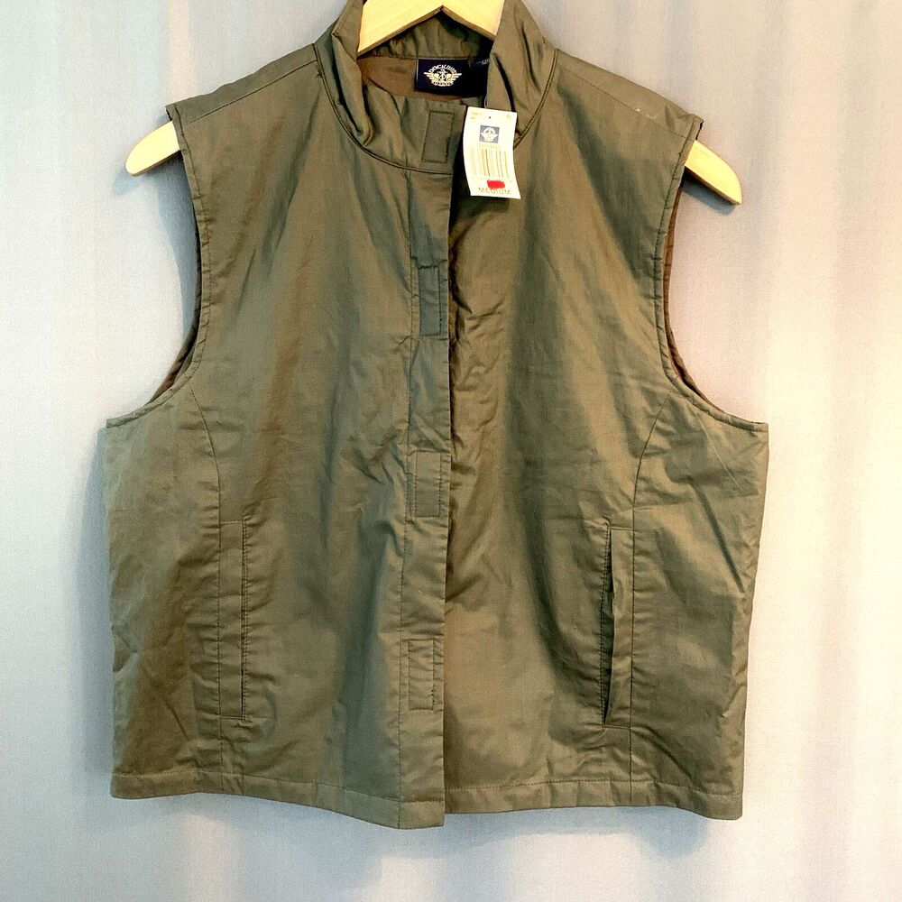 Dockers Lightweight Cotton Vest M Olive Green Military Gorpcore Minimalist Y2K